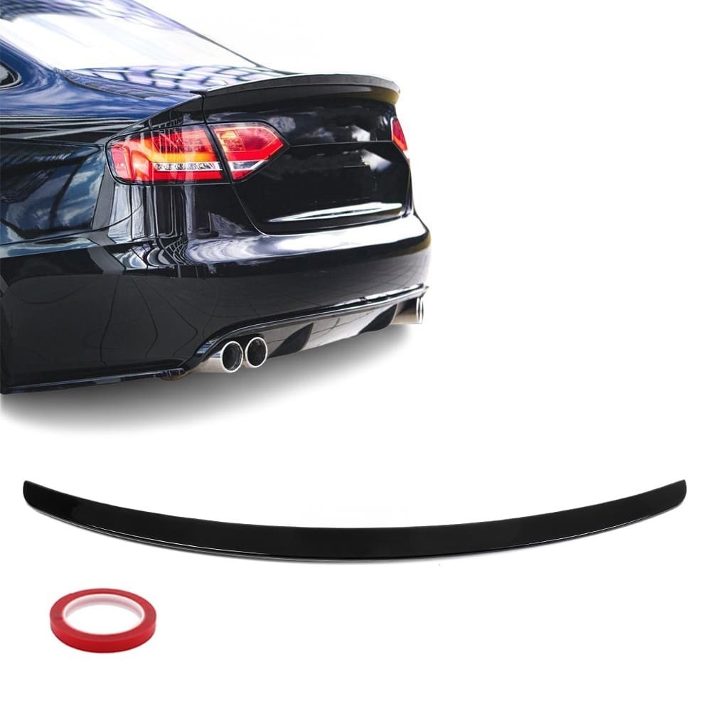 Trunk spoiler for Audi A4 B8 sedan (08-15), glossy black