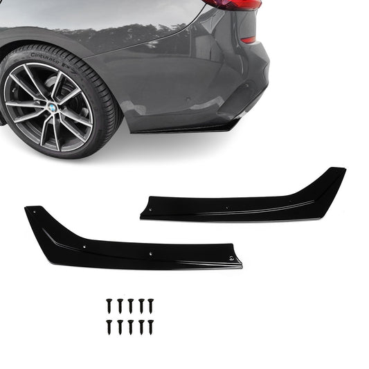 Universal Rear Bumper Side Flaps - Splitters, glossy black, ABS Plastic