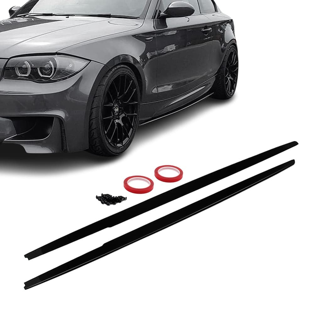 WR Side Skirt Extensions set for BMW E81, E82, E87, E88, glossy black