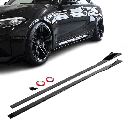 WR Side Skirt Extensions set for BMW M2 F87 (16-21), glossy black